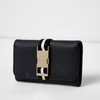Girls black clip top foldout purse